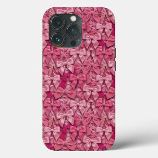 Maximalist 3D Pink Bows Coquette Pattern iPhone 13 Proケース