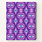 Maximalist Abstract Botanical Eye Pattern Purple ノートブック (裏面)