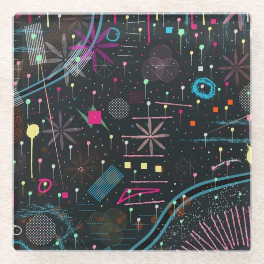 Maximalist Abstract Expression  ガラスコースター (正面)