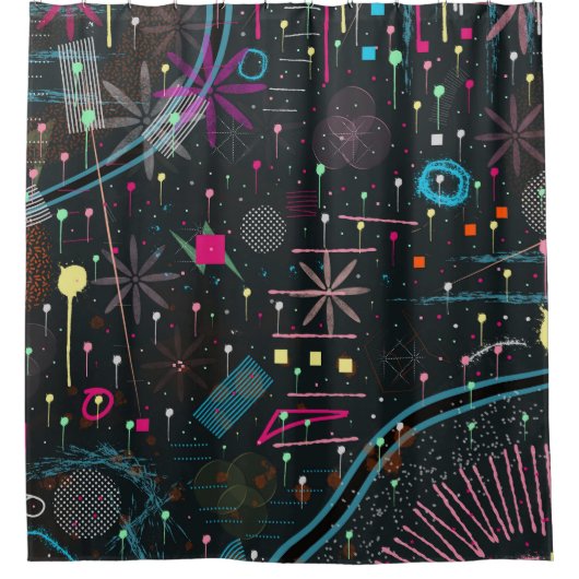 Maximalist Abstract Expression  シャワーカーテン (正面)