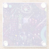 Maximalist Abstract on Purple ガラスコースター (裏面)