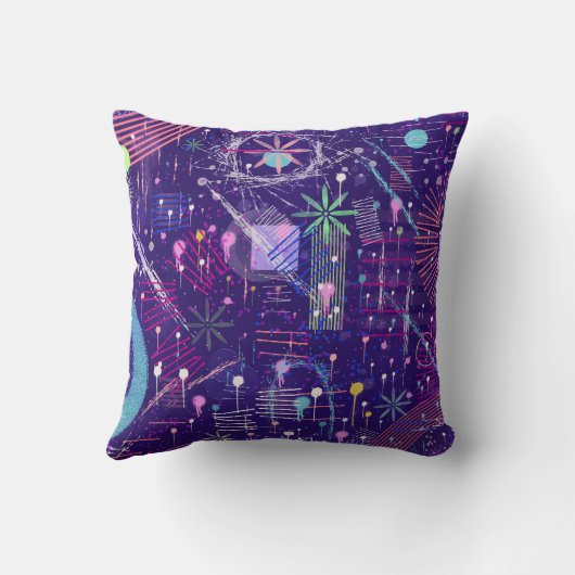 Maximalist Abstract on Purple クッション (裏面)