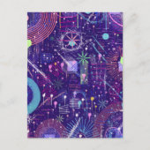 Maximalist Abstract on Purple ポストカード (正面)