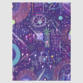 Maximalist Abstract on Purple 薄葉紙