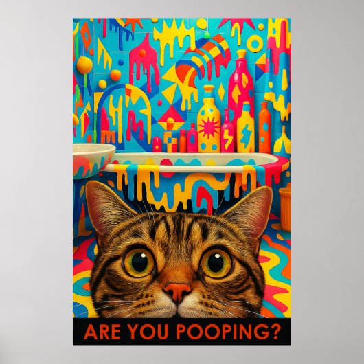Maximalist Bathroom Wall Art, American Shorthair ポスター (正面)