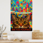 Maximalist Bathroom Wall Art, American Shorthair ポスター (キッチン)