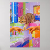 Maximalist Bathroom Wall Art, British shorthair ポスター (正面)