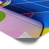 Maximalist Bathroom Wall Art, Calico Cat ポスター (角)