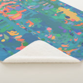 Maximalist Boho抽象芸術の緑の図形 シェルパブランケット (3/4)