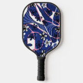 Maximalist Floral Neuro Art - Blue Pink White  ピックルボールラケット (裏面)