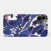 Maximalist Floral Neuro Art - Blue Pink White  Case-Mate iPhoneケース (裏面(横))