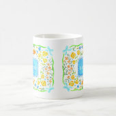 Maximalist Fresh Floral Personalized with name  コーヒーマグカップ (中央)