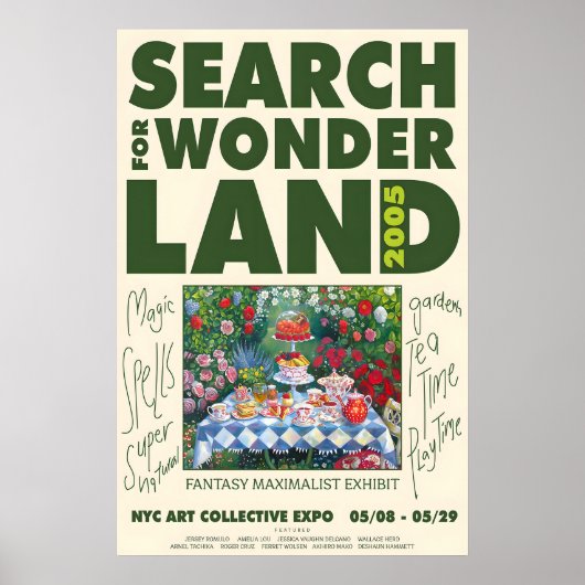 Maximalist Garden Tea Party Art Print ポスター (正面)