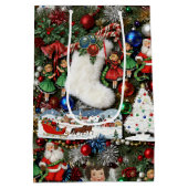 Maximalist Retro Christmas Collage ミディアムペーパーバッグ (裏面)