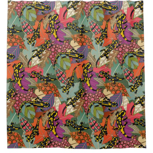 maximalist salamander forest シャワーカーテン (正面)