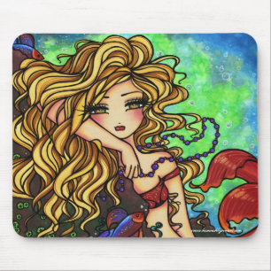 "Maxine"の人魚のベータ魚のファンタジーの妖精の芸術 マウスパッド