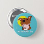 Max's Tongue Out Happy 2 1/4"ボタン 缶バッジ (正面&裏面)