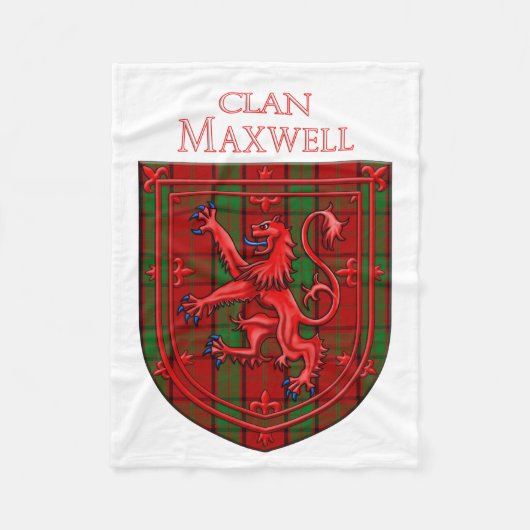Maxwell Tartan Scottish Plaid Lion Rampant フリースブランケット (正面)