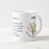 MAY誕生月花クリスチャン名前をカスタムする ジャンボコーヒーマグカップ (正面右)