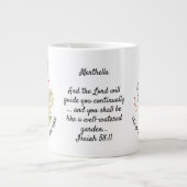 MAY誕生月花クリスチャン名前をカスタムする ジャンボコーヒーマグカップ (正面)