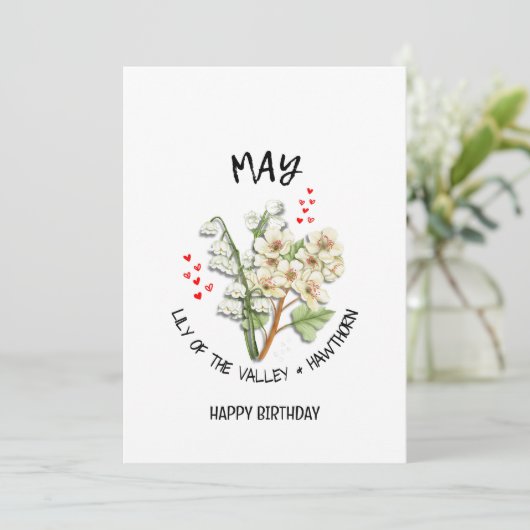 MAY誕生月花誕生日カード (スタンド正面)