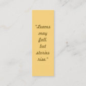 May 離れ秋But Stories Rise - Bookmark Card スキニー名刺 (裏面)