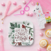 May All メリー Be & Bright ペーパープレート (パーティー)