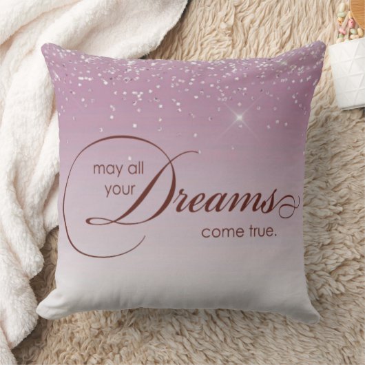 May All Your Dreams Come True Light Puple Glitter クッション (ブランケット)