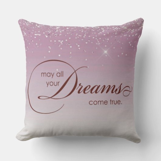May All Your Dreams Come True Light Puple Glitter クッション (正面)