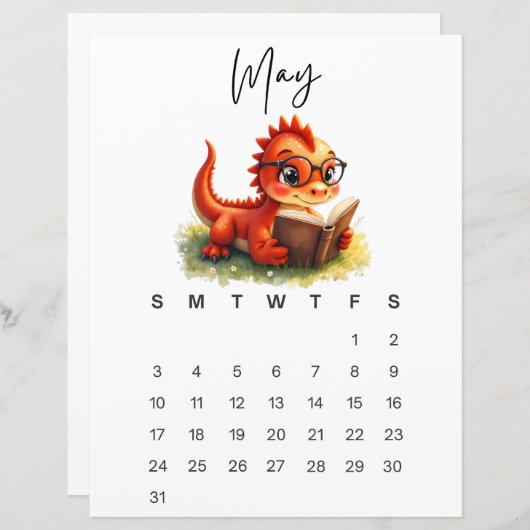 May Baby Dragon Sweet Fantasy Monthly Calendar (正面/裏面)