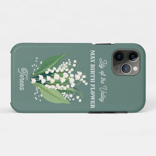 May Birth Flower Custom Name Case-Mate iPhoneケース (裏面(横))