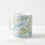 May Birth Flower Custom Name Lily of the Valley コーヒーマグカップ (正面左)