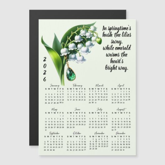 May Birth Flower & Stone Calendar (正面/裏面)