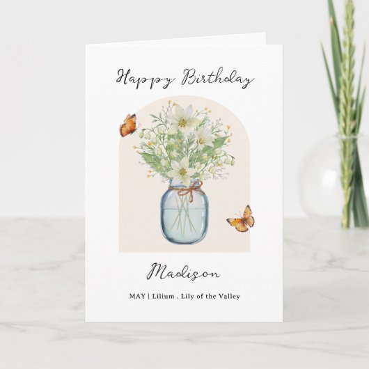 May Birth Month Flower Birthday カード (正面)