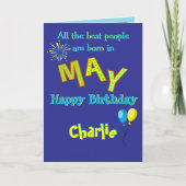 May Birthday Folded Greeting Card カード (正面)