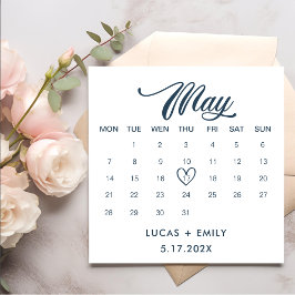 May Calendar Dark Blue 結婚's スタンダードカクテルナプキン