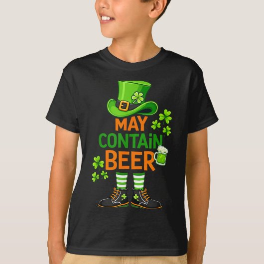 May contain beer funny st patrick day humor  tシャツ (正面)
