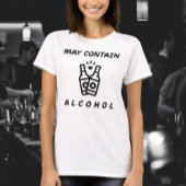 May Contains Alcool Funny Shirt - はっきりしたタイポグラフィ Tシャツ