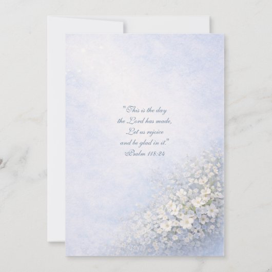 May Crowning Blessed Mary Blue Floral 招待状 (裏面)