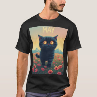 May Dreamwalk – ポピー畑の巨大な猫 Tシャツ