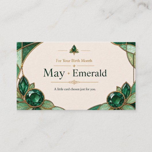 May Emerald Birthstone Shop Card 名刺