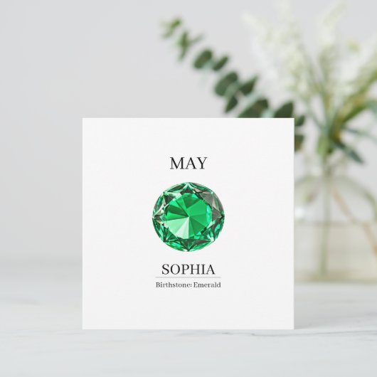 May Emerald  Personalized Birthday Card カード (スタンド正面)