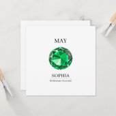 May Emerald  Personalized Birthday Card カード (正面/裏面インサイチュ)