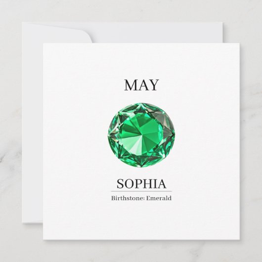 May Emerald  Personalized Birthday Card カード (正面)