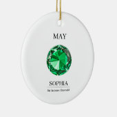 May Emerald  Personalized Birthday Card セラミックオーナメント (右)