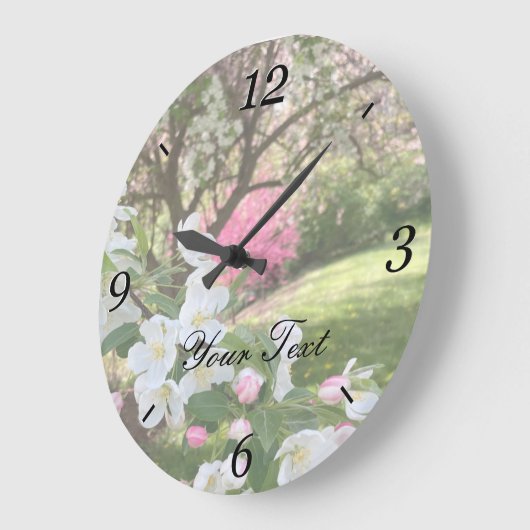 May Flowers Pink ラージ壁時計 (傾斜)