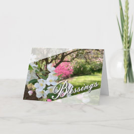 May Flowers Pink Blessings Greeting Card カード
