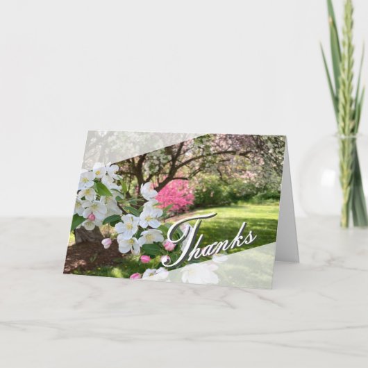 May Flowers Pink Thank You Card カード (正面)