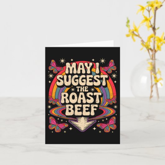May I Suggest The Roast Beef Funny Saying Bbq Sarc カード (黄色い花)