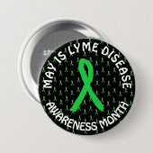 May is Lyme Disease認識度月リボンボタン 缶バッジ (正面&裏面)